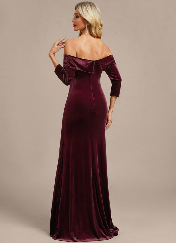 Robe Portefeuille Velours Bordeaux - gallery 6