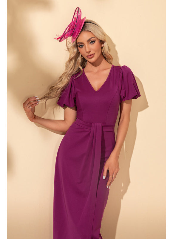 Robe Portefeuille Prune Élégante - gallery 5