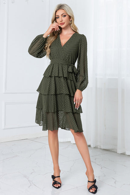 Robe Portefeuille Avec Volant - gallery 3