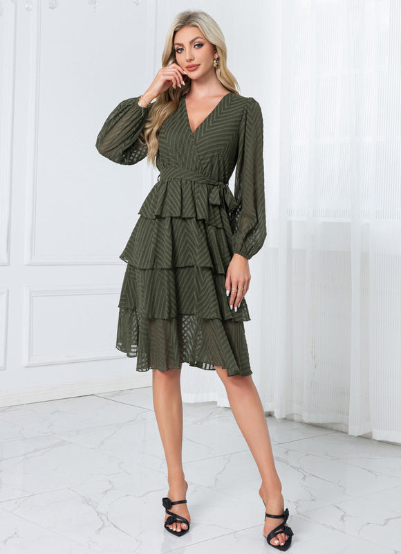 Robe Portefeuille Avec Volant - gallery 3