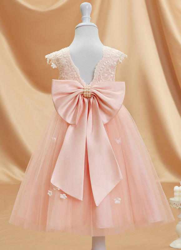 Robe Portefeuille Tulle Enfant Rose