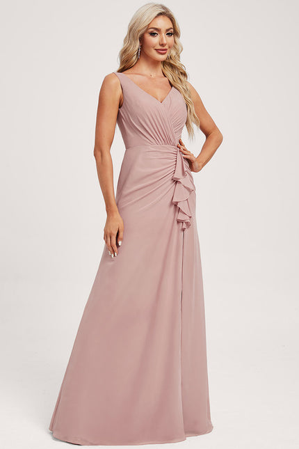 Robe Portefeuille Rose Drapée - gallery 2