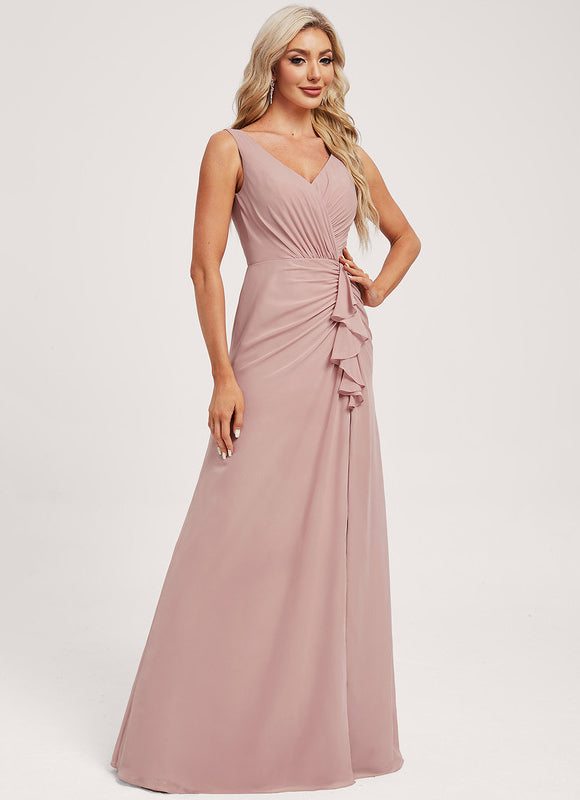 Robe Portefeuille Rose Drapée - gallery 2