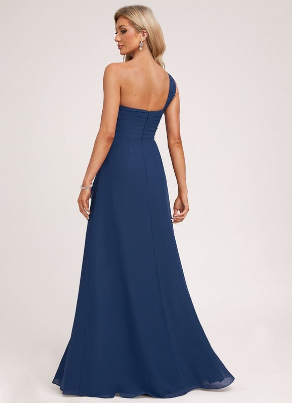Robe Portefeuille Asymétrique Marine - gallery 1