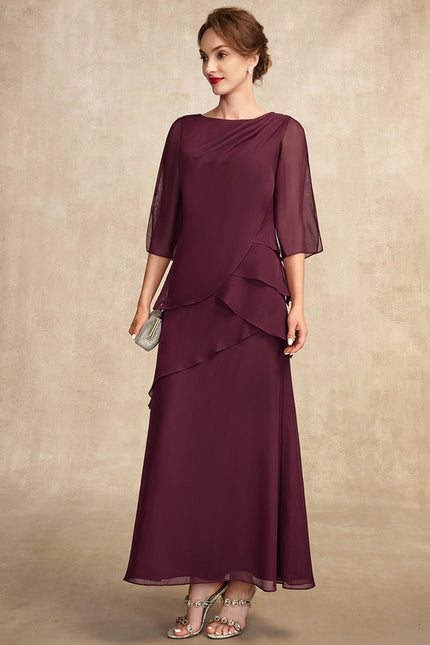 Robe Portefeuille Mousseline Prune - gallery 6