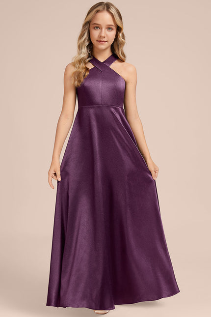 Robe Portefeuille Satinée Prune - gallery 3