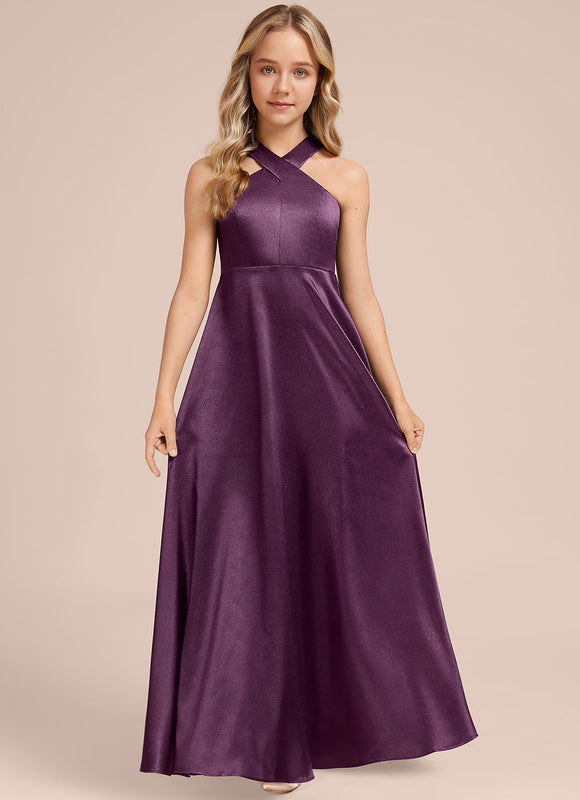 Robe Portefeuille Satinée Prune - gallery 3
