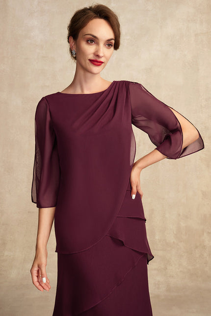 Robe Portefeuille Mousseline Prune - gallery 3
