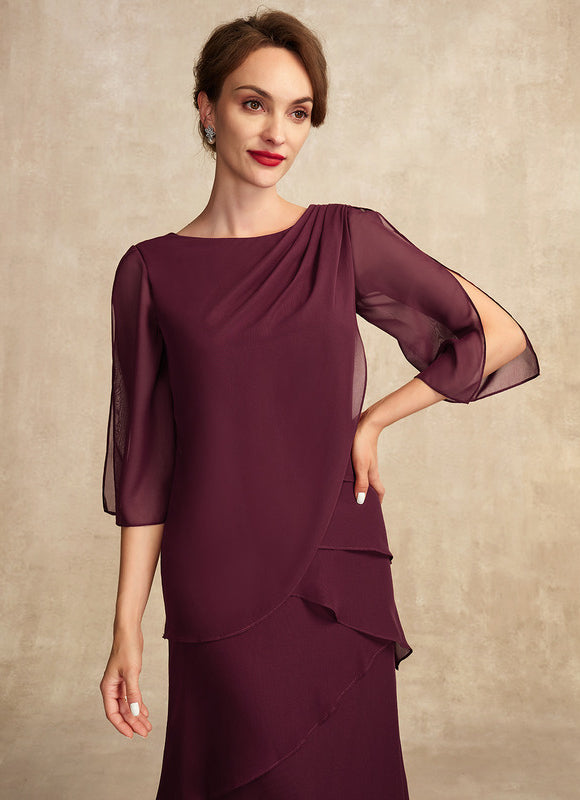 Robe Portefeuille Mousseline Prune - gallery 3