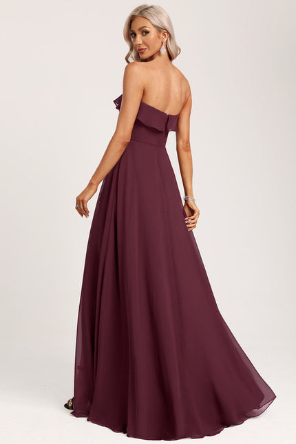 Robe Portefeuille Flottante Bordeaux - gallery 6