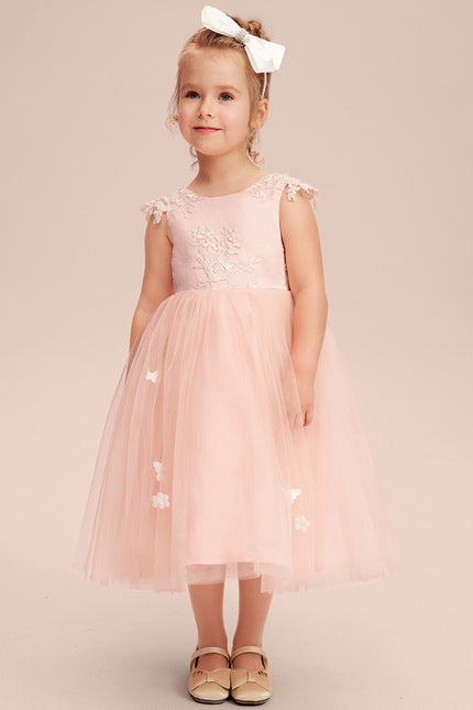 Robe Portefeuille Tulle Enfant Rose - gallery 6