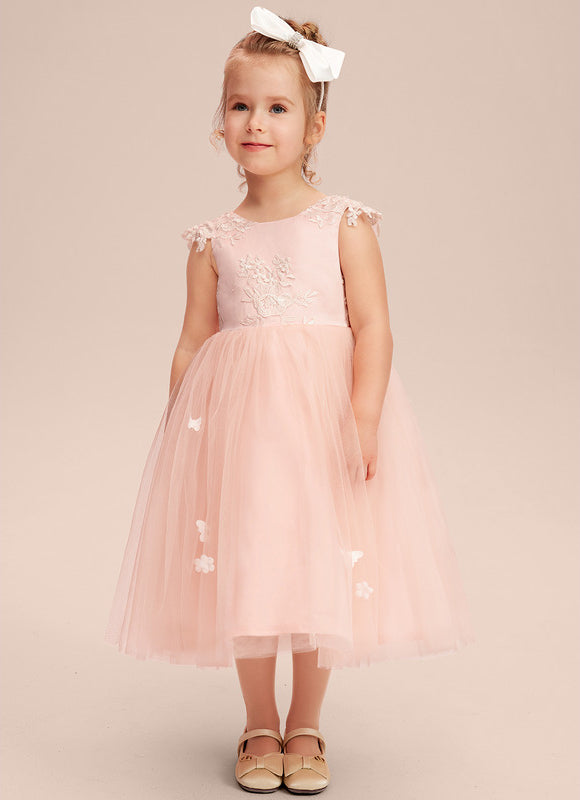 Robe Portefeuille Tulle Enfant Rose - gallery 6