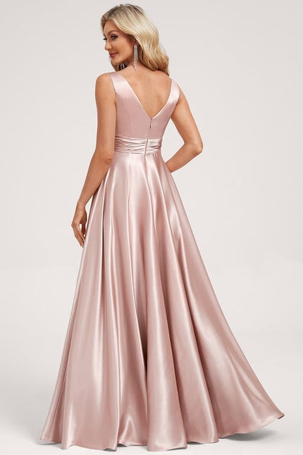 Robe Portefeuille Satin Rose Chic - gallery 4