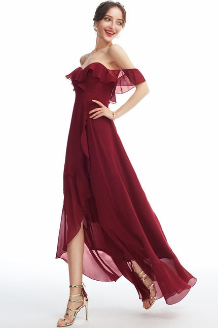 Robe Portefeuille Bordeaux Flottante - gallery 1