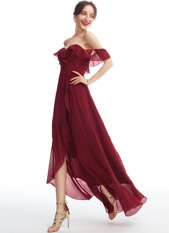 Robe Portefeuille Bordeaux Flottante - gallery 1