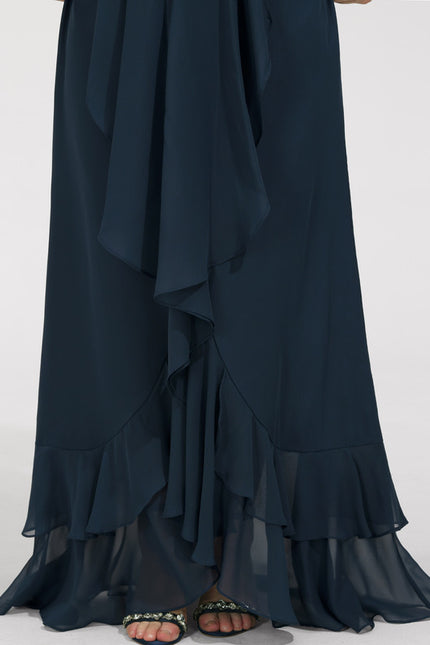 Robe Portefeuille Vaporeuse Marine - gallery 8