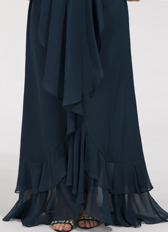 Robe Portefeuille Vaporeuse Marine - gallery 8