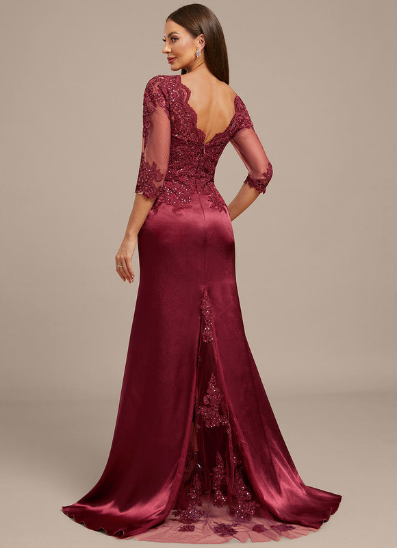 Robe Portefeuille Satin Bordeaux Élégante