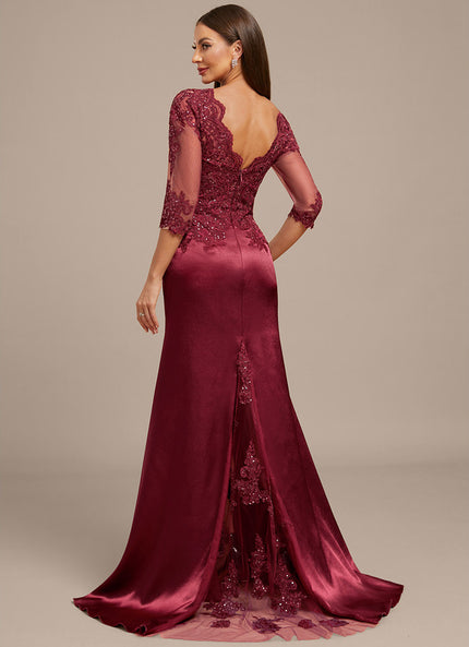 Robe Portefeuille Satin Bordeaux Élégante
