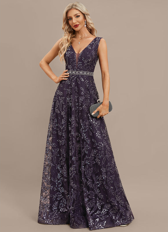 Robe Portefeuille Violet Pailleté - gallery 4