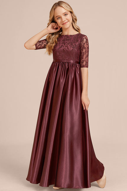 Robe Portefeuille Satin Bordeaux - gallery 3