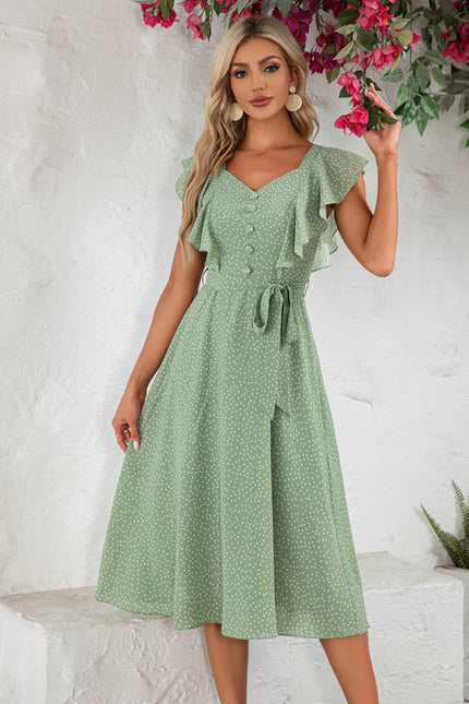 Robe Portefeuille Verte Pois - gallery 2