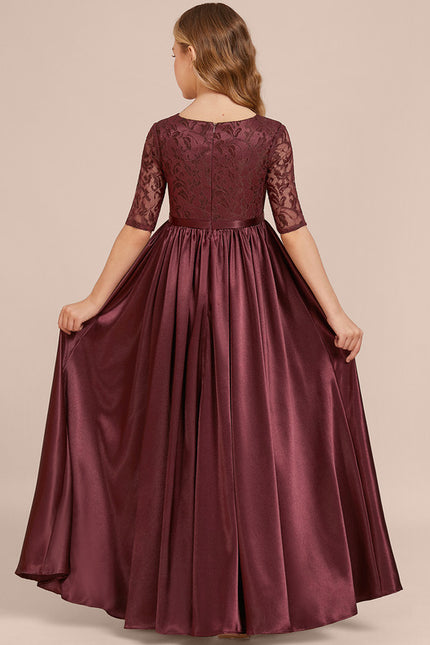 Robe Portefeuille Satin Bordeaux - gallery 1