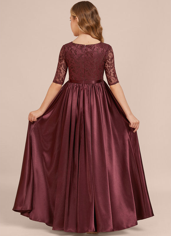Robe Portefeuille Satin Bordeaux - gallery 1