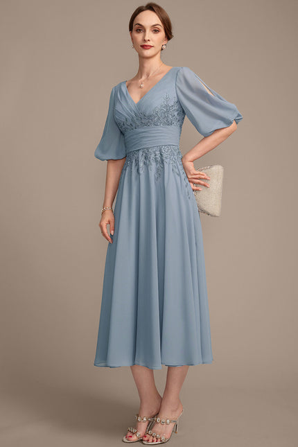 Robe Portefeuille Chiffon Céleste - gallery 4