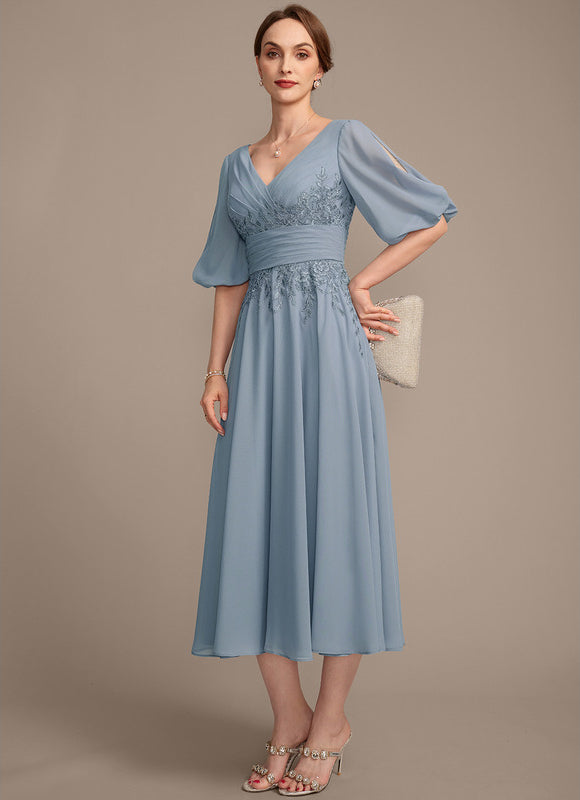 Robe Portefeuille Chiffon Céleste - gallery 4