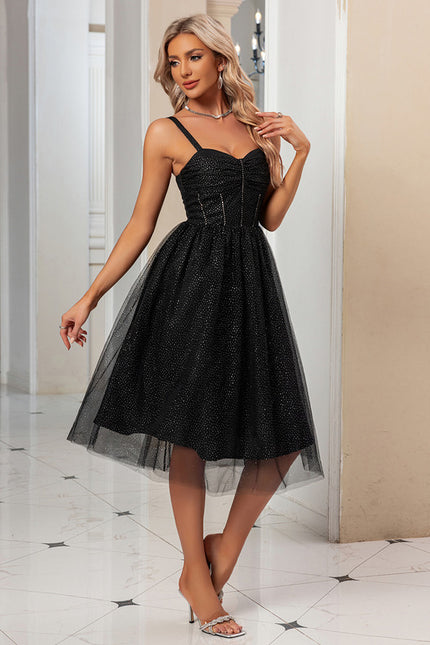 Robe Portefeuille Tulle Pailleté - gallery 2