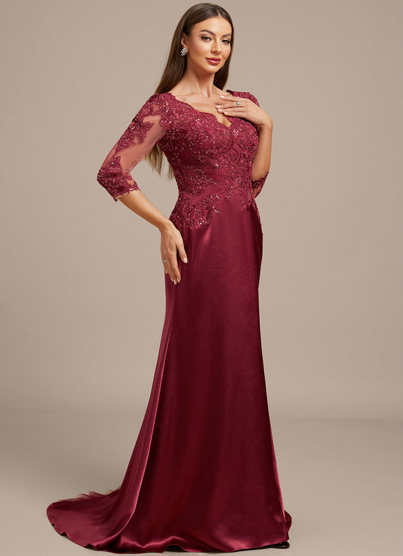 Robe Portefeuille Satin Bordeaux Élégante - gallery 6
