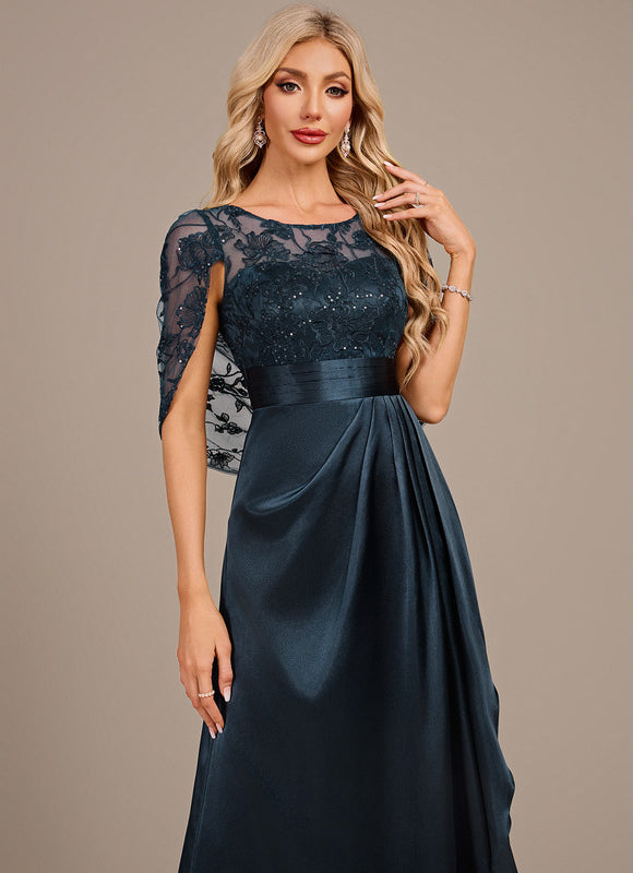 Robe Portefeuille Satin Émeraude - gallery 1