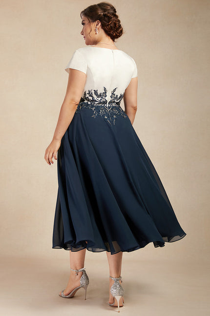 Robe Portefeuille Élégance Marine Satinée - gallery 7
