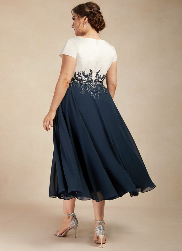 Robe Portefeuille Élégance Marine Satinée - gallery 7