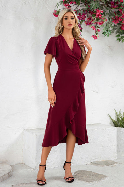 Robe Portefeuille Bordeaux Chic - gallery 2