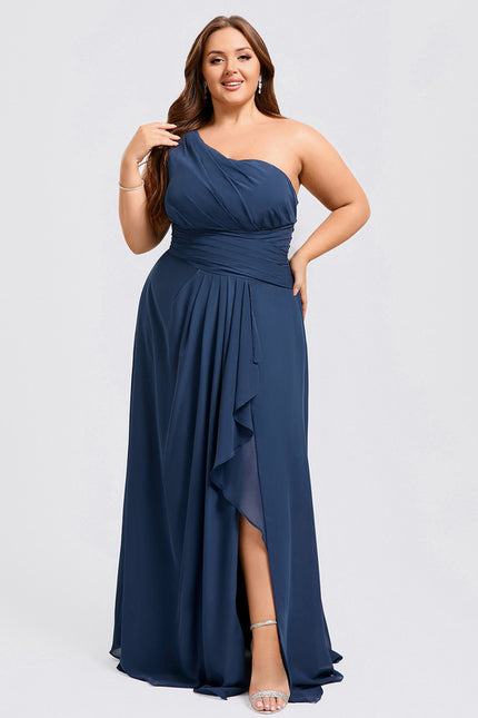 Robe Portefeuille Asymétrique Marine - gallery 7