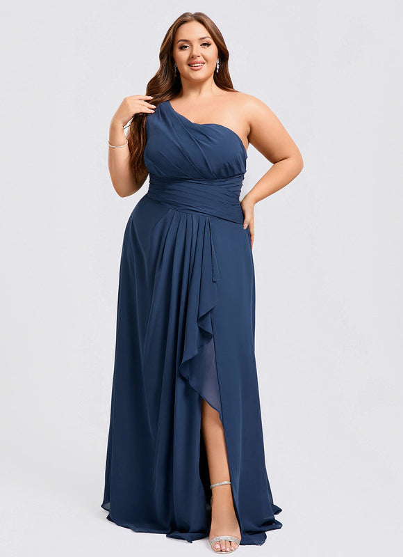Robe Portefeuille Asymétrique Marine - gallery 7