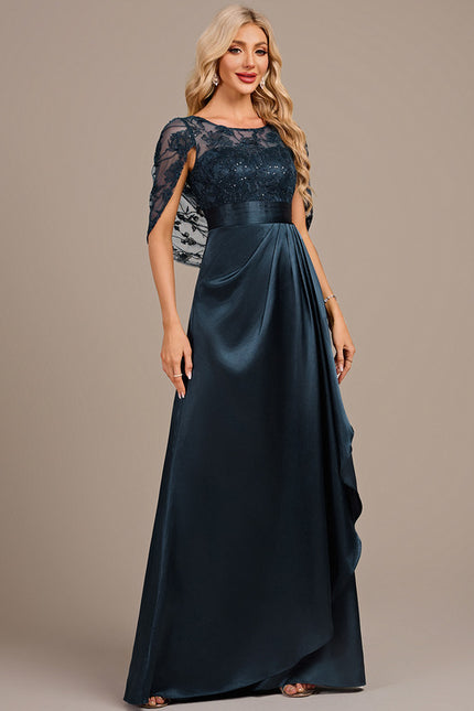 Robe Portefeuille Satin Émeraude - gallery 4
