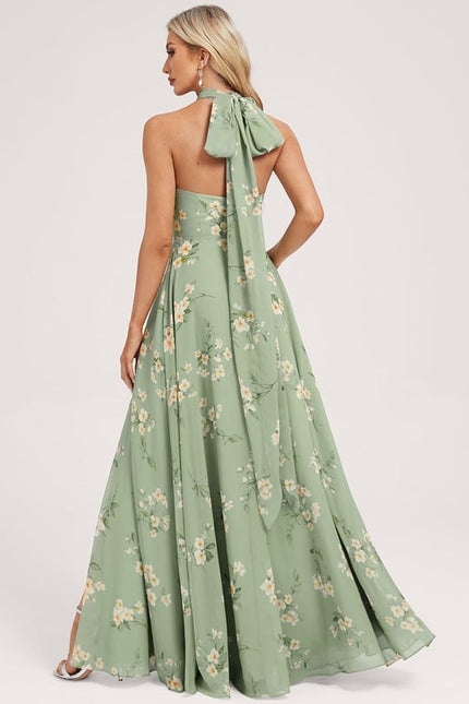 Robe Portefeuille Fleurie Poudrée - gallery 7