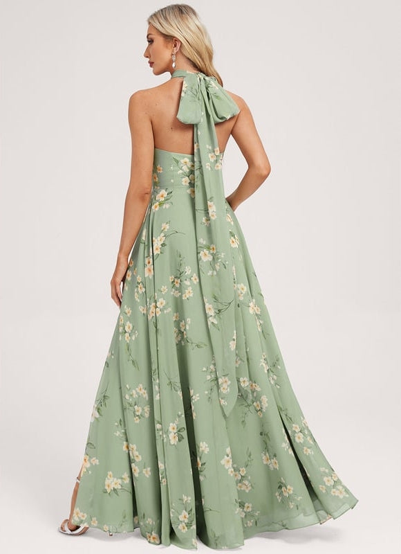Robe Portefeuille Fleurie Poudrée - gallery 7