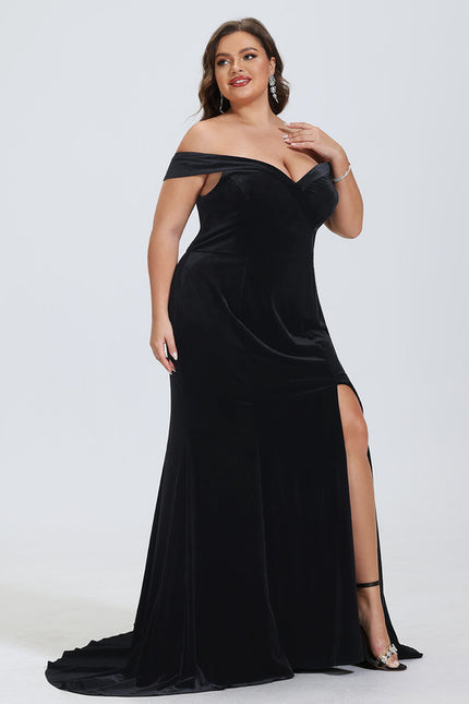 Robe Portefeuille Velours Noir - gallery 8