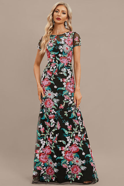 Robe Portefeuille Satinée Fleurie - gallery 5