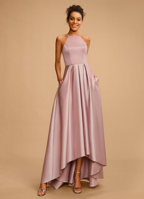 Robe Portefeuille Asymétrique Rose