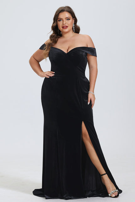 Robe Portefeuille Velours Noir - gallery 4