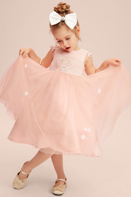 Robe Portefeuille Tulle Enfant Rose - gallery 5