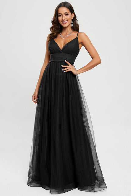 Robe Portefeuille Tulle Noir Chic - gallery 1