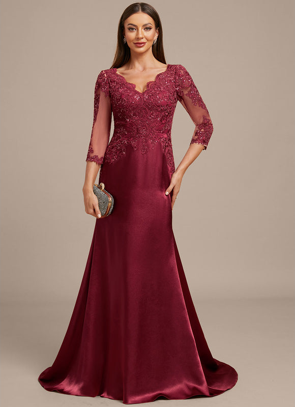 Robe Portefeuille Satin Bordeaux Élégante - gallery 3