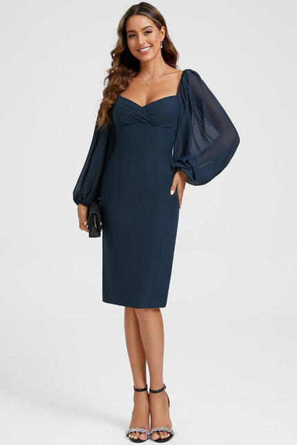 Robe Portefeuille Bleu Nuit Élégante - gallery 1