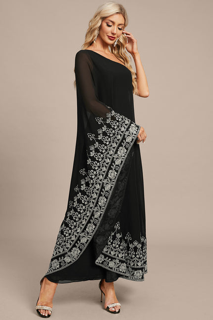 Robe Portefeuille Élégante Noire - gallery 5